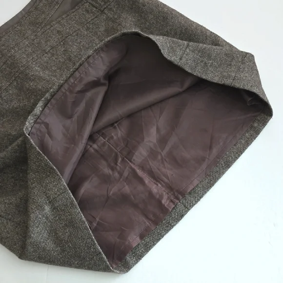 Dalia Collection Women's Brown Tweed Skirt Wool Blend Line Back Zip Size 12 - Picture 6 of 12